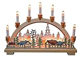 Schwibbogen Lichterbogen  'Winterdorf' 10flammig innenbeleuchtet farbig Weihnachten Advent Geschenk Dekoration (10793)
