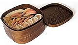 INSTO Holz 2-Tier Bento-Lunchbox Japanische Lebensmittel-Container-Sushi-Box Geschirr Für Kinder/Erwachsene/Arbeit/Schule/Picknick/Snacks/Salat/Sandwich,Holz