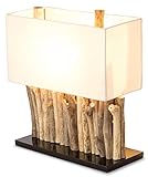 levandeo Lampe Holz 16x35cm 40cm hoch Tischlampe Tischleuchte aus recyceltem Treibholz Holzlampe Unikat Handarbeit