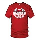 shirtloge - Kaiserslautern - Fussball Lorbeerkranz - Fan T-Shirt - Rot - Größe XXL