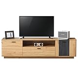 kubeier Lowboard, TV-Kommode Wohnwand Wohnzimmer TV Set 1,8m für 80' TV Schrank Fernsehtisch - TV Möbel mit 2 Schranktüren + 1 Schublade + EIN offenes Staufach, 180x40x47cm (BxHxT)