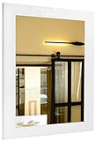 GaviaStore - Elise Weiß, 70 x 50 cm – moderner Wandspiegel (12 Größen und Farben) großer Wandspiegel Art Deco Wohnzimmer Wand Schlafzimmer Badezimmer Küche Eingangsbereich Haus