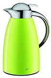 alfi Signo, Thermoskanne Metall grün 1L, mit alfiDur Glaseinsatz, 1421.278.100, Isolierkanne hält 12 Stunden heiß, ideal als Kaffeekanne oder Teekanne, Kanne für 8 Tassen