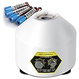 CGOLDENWALL Laborzentrifuge mit 6 * 20 ml Zentrifugenröhrchen &Transparentem Deckel, 4000 U/min Max. Geschwindigkeit, 0-60 Min. Timer, 1790 xg Max. RZK Geeignet für 5/7/10/15 ml Vacutainer Rö