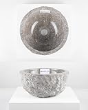 30 cm rundes Marmor Waschbecken in grau von WOHNFREUDEN - Mit Unikat Auswahl aus Steinbecken für das Badezimmer