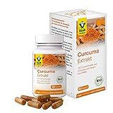 Raab Vitalfood Bio Curcuma Forte Kapseln, 90 Stück, aus Kurkuma-Extrakt, mit Curcuminoiden & Piperin aus schwarzem Pfeffer, vegan, 45 g