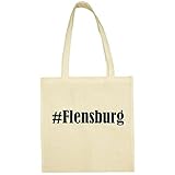 Tasche #Flensburg Größe 38x42 Farbe Natur Druck Schwarz