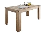 trendteam smart living Esszimmer Küchentisch, Esstisch Tisch Universal, 160 x 77 x 90 cm in Nussbaum Satin mit Ausziehfunktion