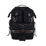 YEZINbei Leinwand-Doppelt-Schulter-SLR Kamera-Rucksack-Beutel-große Kapazität zufälliger Rucksack Fashion Trend Travel Bag (Color : Black, Size : S)