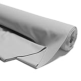 Baumwollstoff Sterne Meterware weiß Stoff aus 100% Baumwolle 2 M - Stoffe zum Nähen Nähstoffe Uni Baumwollstoffe Öko-Tex 1. Grau