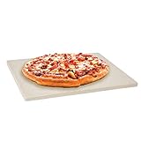 LEVIVO Pizzastein für Backofen & Grill aus hitzebeständigem Cordierit, zum backen von Pizza, Flammkuchen, Brot und mehr