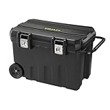Stanley Werkzeugbox (76,8 x 49 x 47,6 cm, mobile Box für Werkzeuge, hohes Volumen von 90l, Werkzeugaufbewahrung mit Metallverschlüssen, herausnehmbare Ablage) 1-92-978, Schw