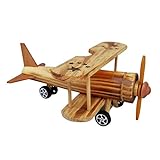 HEALLILY Holz Flugzeug Modell Flugzeug Vintage Holz Modell Spielzeug Flugzeug Spielzeug Handwerk Desktop-Dekoration Geschenk für Kinder