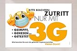 Hinweisschild 3G | 30x20cm wetterfest | Kunststoff-Schild | 3G-Regel | Zutrittsbeschränkung