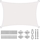 Premium 4 x 4 m wasserdichtes Sonnensegel für Garten, Terrasse, Terrasse, weiß, quadratisch, UV-Schutz, Überdachung für Campingplatz, starker und stabiler Outdoor-S