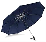 QNBD Starke Windbeständige männer 125 cm Großen Regenschirm männer Qualität Falten Automatische Regen Regenschirme Werbegeschenk Doppelschicht   Blau