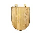 WC-Sitz aus Holz, mit robustem ABS-Scharnier, hochwertiger Toilettensitz aus Formholz, Eisg