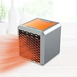 Livington Handy Heater Power Cube - tragbare, leise Mini-Keramikheizung - 1200 Watt - Energiesparend & kosteneffizient - 7 LED-Stimmungslichter - ideal für Büro, Garage, Küche, Werkstatt uvm.