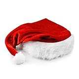 Ganzoo Nikolaus-Mütze mit Pelzrand, in rot – weiß, Weihnachtsmütze, Weihnachtsmann, Wintermütze, Mütze, Weihnachten, Winter, Xmas – Marke