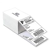 POLYSELLS Thermodirekt-Versandetiketten, weiß, perforiert, 1000 Etiketten pro Stapel (Fanfold 4 x 6 Versandetikett, 1 Stapel, insgesamt 1000 Etiketten) – kommerzielle Qualität