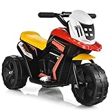 DREAMADE 6V Elektro-Motorrad mit Musik & Huhpe, Elektrofahrzeug, Elektromotorrad, Kindermotorrad für Mädchen und Jungen ab 3 Jahren
