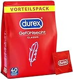 Durex Gefühlsecht Kondome, hauchzartes Kondom für intensives Empfinden, 40 Stück