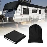 6.5 x 3 m Wohnmobil Abdeckung, 210D Oxford wasserdichte Wohnwagenabdeckung Wohnwagen Schutzhülle Wohnwagen Wohnmobil Schutzdach Dachschutzplane Schutzhü