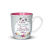 Sheepworld 44399 Tasse mit Spruch „Guten Freunden gibt man ein Küsschen“, Porzellan, 60 cl, Geschenk-Artikel