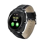 PLUIEXSmartwatch Smart Watch Schrittzähler Fitness Uhr Kamera SIM-Karte Smartwatch Telefon MP3-Player Mann für IOS Android Watchphone,Gold