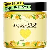 Ingwer Shot, für bis zu 160 fruchtig scharfe Ingwer Kurkuma Shot, reich an Zink und Vitamin C, 125g Ginger Shot, Ingwershot vegan und in Deutschland hergestellt