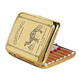 Zigarettenetui 16 Zigaretten Retro Kupfer Kamel-Motiv zigarettenbox Vintage Tragbare Metall Zigarettenhülle Zigarettenkasten Zigarettencase Zigarettenschachtel 9,5x7cm Camel