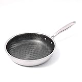 304 Stainless Steel Frying Pan 3-Layer Non-Stick Egg Steak Frying Pan Universal Gas Induction Cooker Kitchen Tools