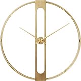 Kare 60974 Design Wanduhr Clip Gold, große Uhr in Gold, Designuhr, große XXL Dekouhr, moderne Wanduhren, 107 x 107 x 15 cm