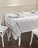 Tischdecke aus Baumwolle. Tischtuch, Mitteldecke. Hochwertiges Luxus Design. (Tischdecke - 150x250, #Elegance - Beige/Braun)