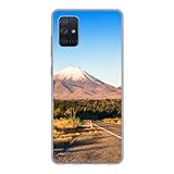 Hülle für Samsung Galaxy A71 - Asphaltstraße im Tongariro-Nationalpark, Neuseeland - Silikone/Softcase Handyhülle Cover