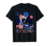 Monstertruck 4. Juli Uncle Sam rot weiß USA Flagge Kinder Herren T-Shirt