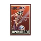 AKRHARWB Weltausstellung New York 1939 Poster, Wandkunst, Cover, Zimmer, Vintage, elegantes Poster, dekorative Malerei für Wohnzimmer, Schlafzimmer, ästhetisches Poster, 60 x 90 cm, ungerahmter S