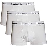 Calvin Klein Herren 3er Pack Boxershorts Low Rise Trunks Baumwolle mit Stretch, Weiß (White), M