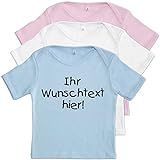 Baby T-Shirt (Hellblau, Größe: 74/80) - mit Name/Wunschtext
