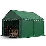 TOOLPORT Stabiles Lagerzelt Zelthalle 3x4 m PVC 800 N dunkelgrün wasserdicht Unterstand mit B