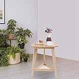 GAXQFEI 2-Tier-Kiefer-Holztisch - Kleiner Couchtisch-Tee-Tisch-Eckschreibtisch Mit Regal - Dreieckiger Form Beistelltisch Für Wohnzimmer Schlafzimmer, 47,7 X 47,5 X 59,8 cm