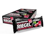 Layenberger High Protein Riegel Cranberry-Cassis mit viel Eiweiß und wenig Zucker (16 g Eiweiß, nur 0,4 g Zucker), 18er Pack (18 x 35 g)