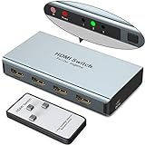 HDMI Switch 4k@60HZ HDMI Splitter, WENTER Aluminium HDMI Switch 3 in 1 Out, HDMI Umschalter mit IR Fernbedienung Unterstützt 3D HD1080P, HDMI Switcher für PS4 Xbox HDTV Blu-Ray Player