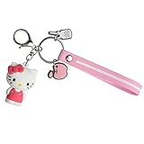Kuromi Schlüsselanhänger, Hello Kitty Schlüsselanhänger Anhänger, Niedlicher Schlüsselanhänger für Mädchen Geburtstag Weihnachten Geschenk (Hello Kitty)