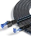 Ercielook Lan Kabel 11m, Hochgeschwindigkeits-Cat8-Netzwerkkabel für den Außen- und Innenbereich, 40 Gbit/s geflochtener Patchkabel mit RJ45-Stecker für Router/Gaming/M