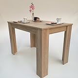 Möbel SD Esszimmertisch Sonoma Eiche Sägerau Hell 110x70