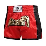 ARIASS Muay-Thai-Shorts for Kinder, MMA-Boxshorts mit Kordelzug, elastische, atmungsaktive Kickbox-Shorts for Erwachsene und Kinder (Color : Red, Size : Medium)