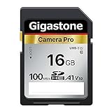 Gigastone Kamera Pro 16 GB SDHC Speicherkarte mit bis zu 100 MB/Sek. für Digitalkameras Canon Sony Nikon Olympus, Full HD Videoaufnahmen UHS-I U1 V10 Klasse 10