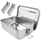 Nutabevr Premium Brotdose Edelstahl, 1400ml Lunchbox Auslaufsicher mit Abtrennung und Dichtring, nachhaltige und umweltfreundliche BPA-frei, Lunchbox, Vesperdose, Pausenbrot, für Erwachsene &