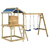 Wyygyq. Swing Set mit Rutsche und Kletterleitern Spielplatz for Outdoor Backyard Playset Imprägniert Pinewood 300x220x280cm (Color : A, Size : One size)